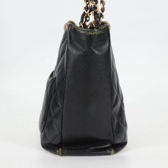 CHANEL Matelasse COCO Mark Chain Tote Bag Caviar Skin Black - Picture 4 of 16